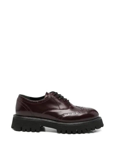 Adrianna Feretti Brogue Tread-sole Loafers In Brown
