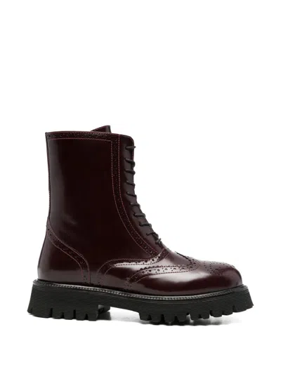 Adrianna Feretti Brogue-detail Lace-up Boots In Multi