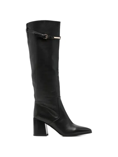 Adrianna Feretti Buckle-detail Pointed-toe Boots In Black