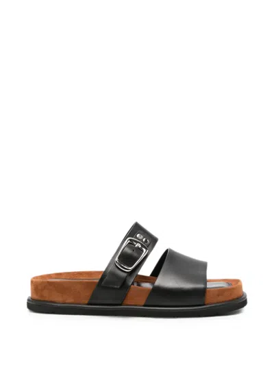Adrianna Feretti Buckle-fastening Double-strap Sandals In Black