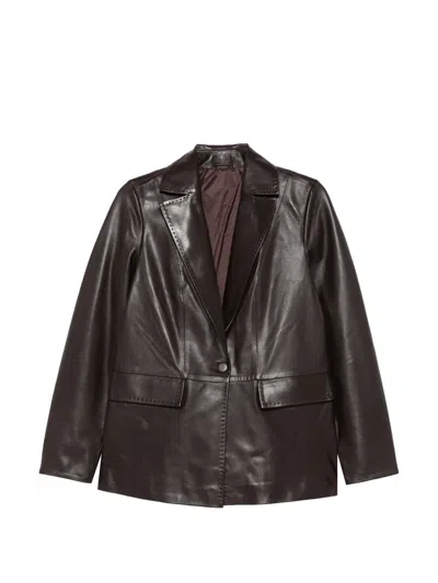 Adrianna Feretti Button-fastening Leather Jacket In Multi