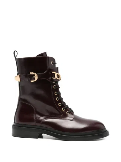 Adrianna Feretti Chain-link Buckle-strap Boots In Brown