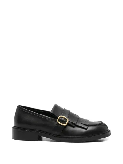 Adrianna Feretti Fringed-detail Loafers In Black