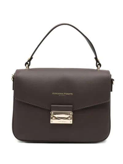 Adrianna Feretti Gold-tone Clasp Shoulder Bag In Brown