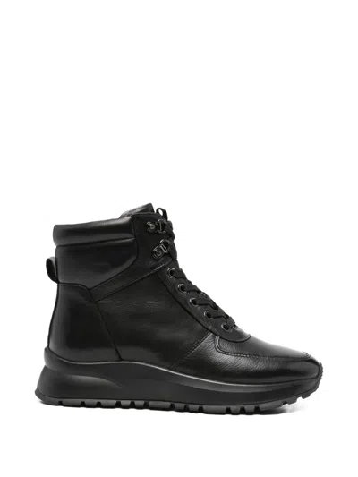 Adrianna Feretti Lace-up Leather Boots In Black