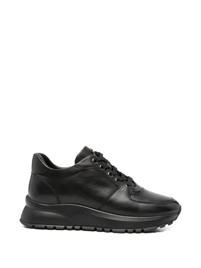 Adrianna Feretti Lace-up Leather Sneakers In Animal Print