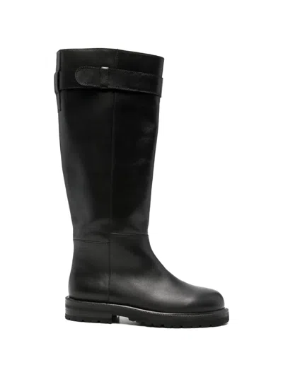 Adrianna Feretti Leather Knee-high Boots In Black