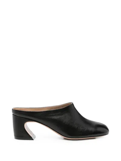 Adrianna Feretti Leather Mules In Black