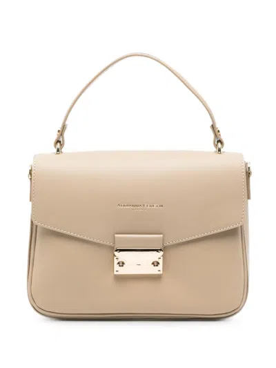 Adrianna Feretti Leather Tote Bag In Neutral