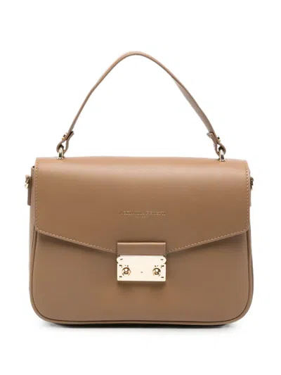 Adrianna Feretti Leather Tote Bag In Neutral
