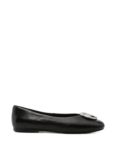 Adrianna Feretti Logo-plaque Ballet Flats In Black