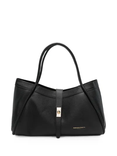 Adrianna Feretti Pebbled-leather Tote Bag In Black