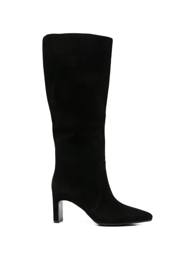 Adrianna Feretti Pointed-toe Suede Boots In Black