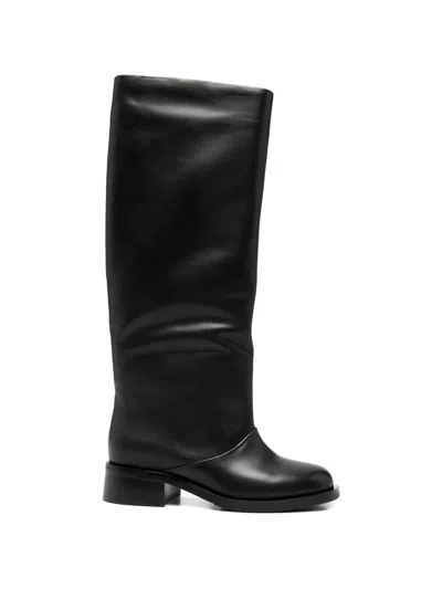 Adrianna Feretti Round-toe Knee-high Boots In Black
