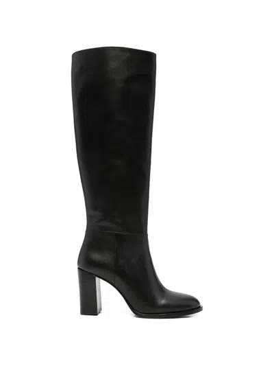 Adrianna Feretti Side-zip Block-heel Boots In Black