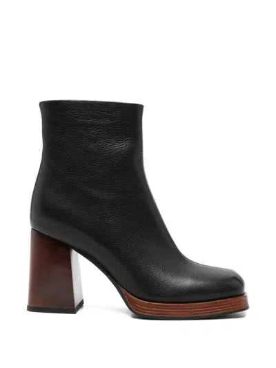Adrianna Feretti Square-toe Ankle Boots In Black