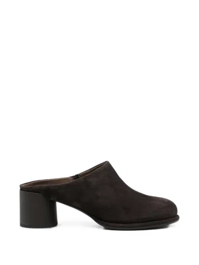 Adrianna Feretti Suede Block-heel Mules In Brown