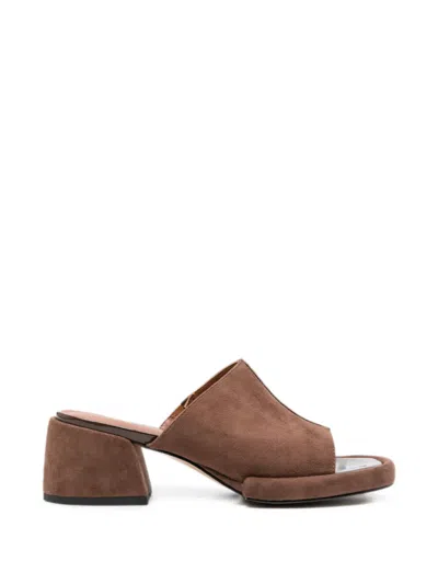 Adrianna Feretti Suede Block-heel Sandals In Animal Print