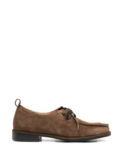 Adrianna Feretti Suede Lace-up Fastening Derby Shoes In Brown