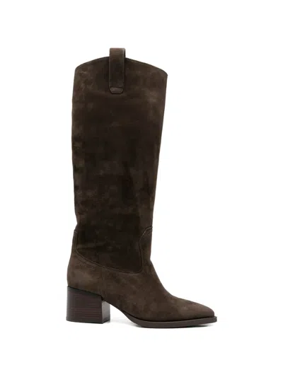 Adrianna Feretti Suede Pointed-toe Boots In Brown