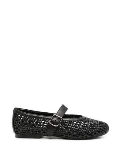 Adrianna Feretti Woven Buckle-fastening Ballet Flats In Animal Print