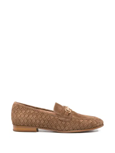 Adrianna Feretti Woven Horsebit-detail Loafers In Brown