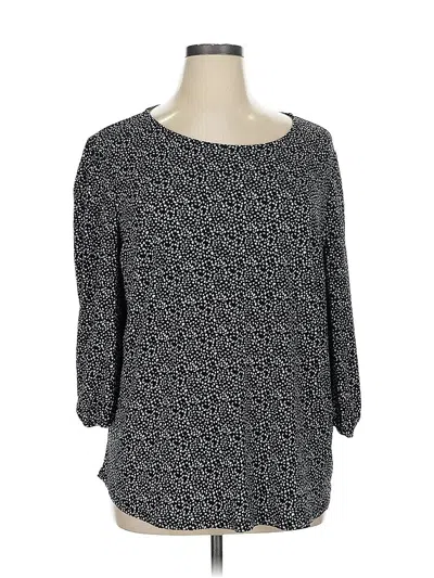 Pre-owned Adrianna Papell 3/4 Sleeve Blouse In Black