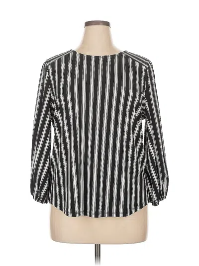 Pre-owned Adrianna Papell 3/4 Sleeve Blouse In Black