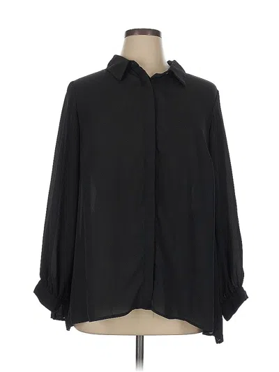 Pre-owned Adrianna Papell 3/4 Sleeve Blouse In Black