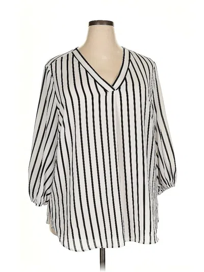 Pre-owned Adrianna Papell 3/4 Sleeve Blouse In Black