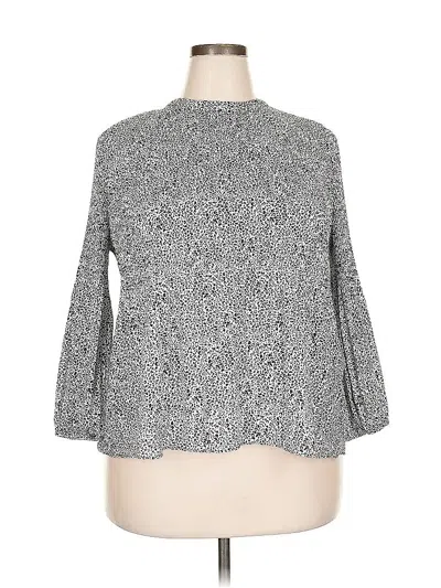 Pre-owned Adrianna Papell 3/4 Sleeve Blouse In Black