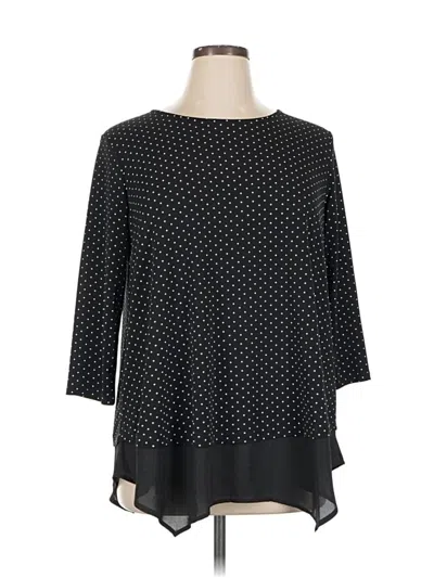 Pre-owned Adrianna Papell 3/4 Sleeve Blouse In Black