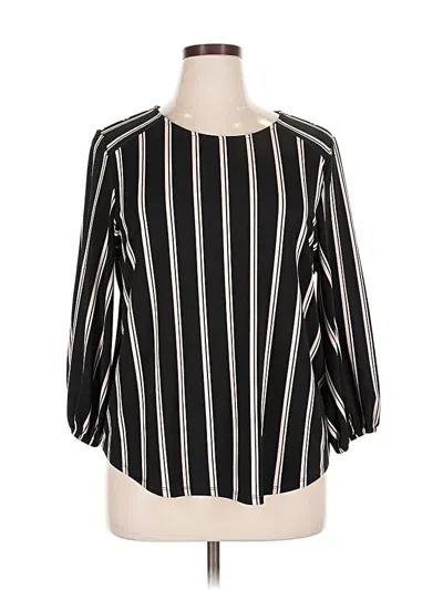 Pre-owned Adrianna Papell 3/4 Sleeve Blouse In Black