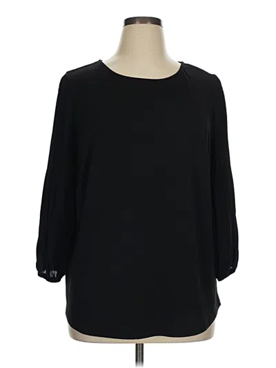 Pre-owned Adrianna Papell 3/4 Sleeve Blouse In Black