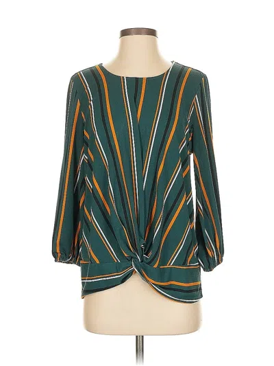 Pre-owned Adrianna Papell 3/4 Sleeve Blouse In Blue