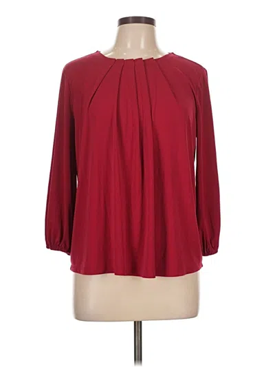 Pre-owned Adrianna Papell 3/4 Sleeve Blouse In Burgundy