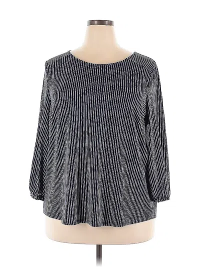 Pre-owned Adrianna Papell 3/4 Sleeve Blouse In Gray