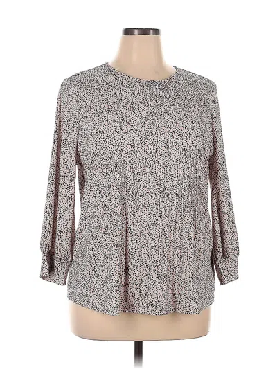 Pre-owned Adrianna Papell 3/4 Sleeve Blouse In Gray