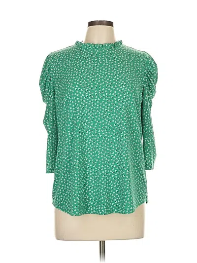 Pre-owned Adrianna Papell 3/4 Sleeve Blouse In Green