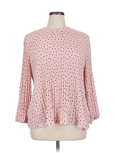 Pre-owned Adrianna Papell 3/4 Sleeve Blouse In Pink
