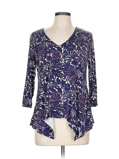 Pre-owned Adrianna Papell 3/4 Sleeve Blouse In Purple