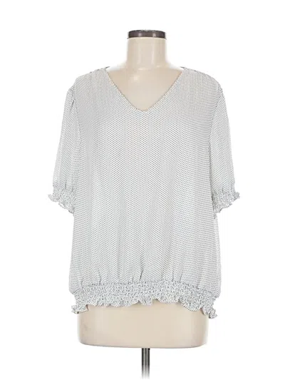 Pre-owned Adrianna Papell 3/4 Sleeve Blouse In Silver