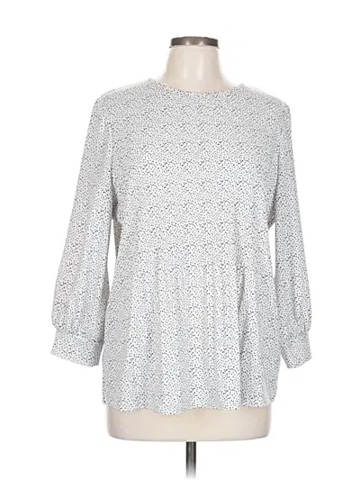 Pre-owned Adrianna Papell 3/4 Sleeve Blouse In Silver