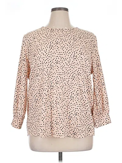 Pre-owned Adrianna Papell 3/4 Sleeve Blouse In Tan
