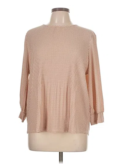 Pre-owned Adrianna Papell 3/4 Sleeve Blouse In Tan