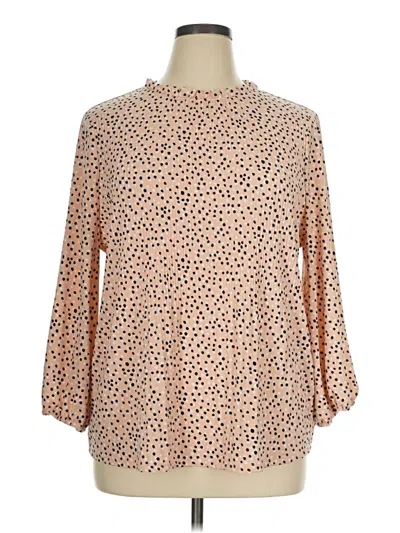 Pre-owned Adrianna Papell 3/4 Sleeve Blouse In Tan