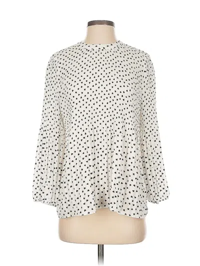Pre-owned Adrianna Papell 3/4 Sleeve Blouse In White