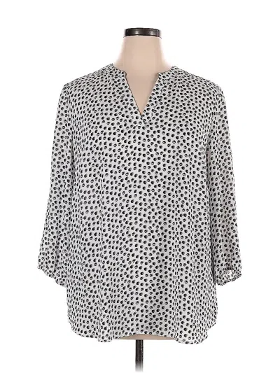 Pre-owned Adrianna Papell 3/4 Sleeve Blouse In White