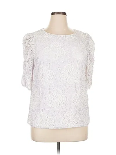 Pre-owned Adrianna Papell 3/4 Sleeve Blouse In White