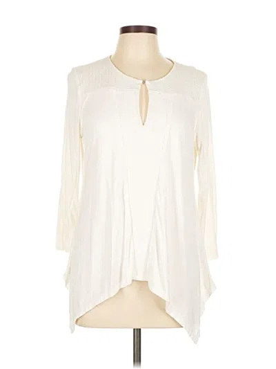 Pre-owned Adrianna Papell 3/4 Sleeve Blouse In White